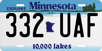 MN license plate 332UAF