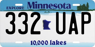 MN license plate 332UAP