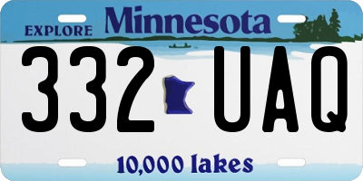 MN license plate 332UAQ