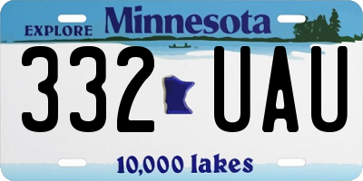 MN license plate 332UAU