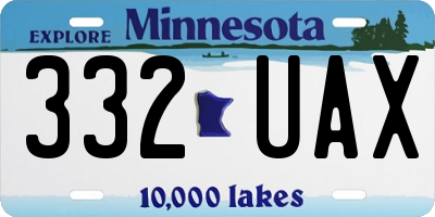 MN license plate 332UAX