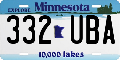 MN license plate 332UBA