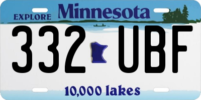 MN license plate 332UBF