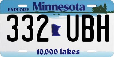 MN license plate 332UBH