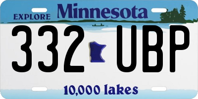 MN license plate 332UBP