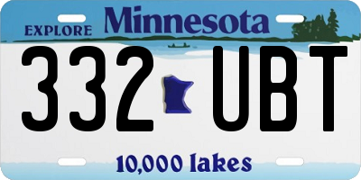 MN license plate 332UBT