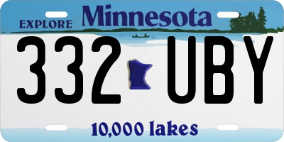 MN license plate 332UBY