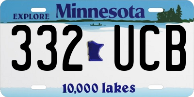 MN license plate 332UCB