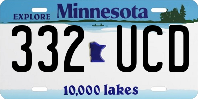 MN license plate 332UCD