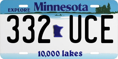 MN license plate 332UCE