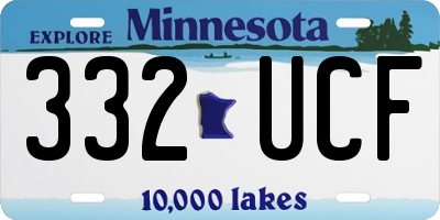 MN license plate 332UCF