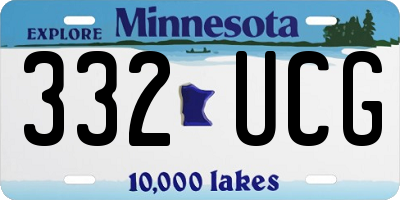 MN license plate 332UCG