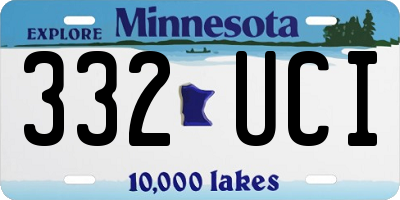 MN license plate 332UCI