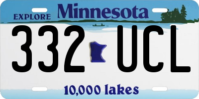 MN license plate 332UCL