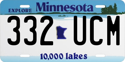 MN license plate 332UCM
