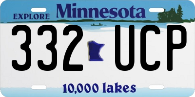 MN license plate 332UCP