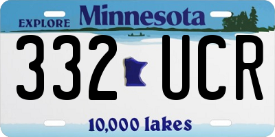 MN license plate 332UCR