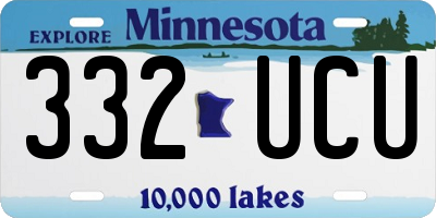 MN license plate 332UCU