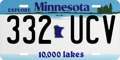 MN license plate 332UCV