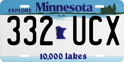 MN license plate 332UCX