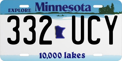 MN license plate 332UCY