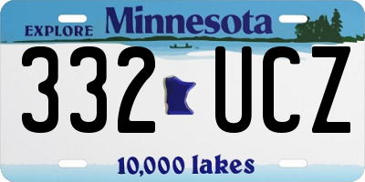 MN license plate 332UCZ