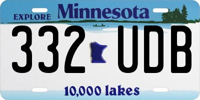 MN license plate 332UDB