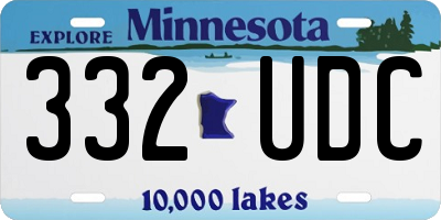 MN license plate 332UDC
