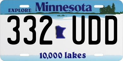 MN license plate 332UDD