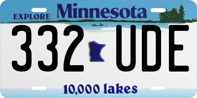 MN license plate 332UDE