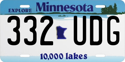 MN license plate 332UDG