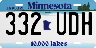 MN license plate 332UDH