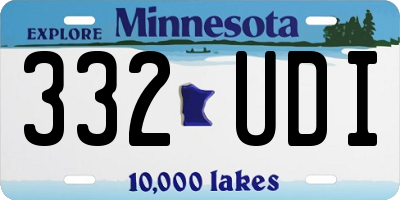 MN license plate 332UDI