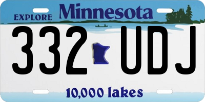 MN license plate 332UDJ