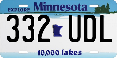 MN license plate 332UDL