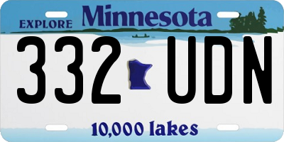 MN license plate 332UDN