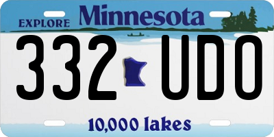 MN license plate 332UDO