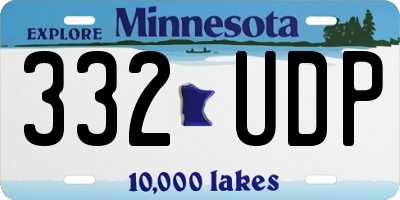 MN license plate 332UDP