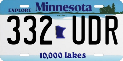 MN license plate 332UDR