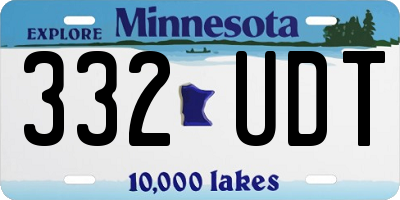 MN license plate 332UDT