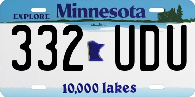 MN license plate 332UDU