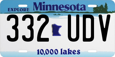 MN license plate 332UDV