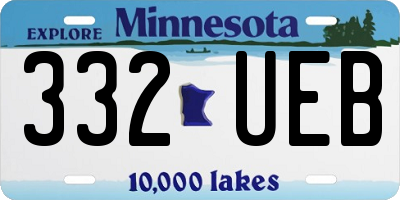 MN license plate 332UEB