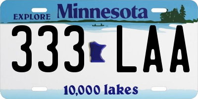 MN license plate 333LAA
