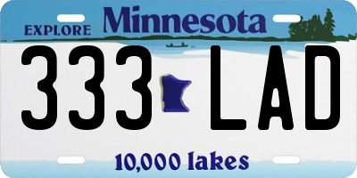 MN license plate 333LAD