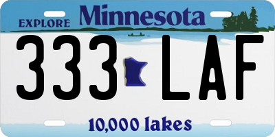 MN license plate 333LAF