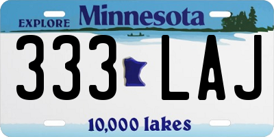 MN license plate 333LAJ