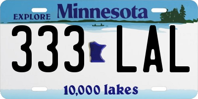 MN license plate 333LAL