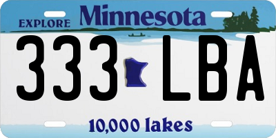 MN license plate 333LBA