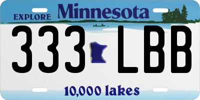 MN license plate 333LBB